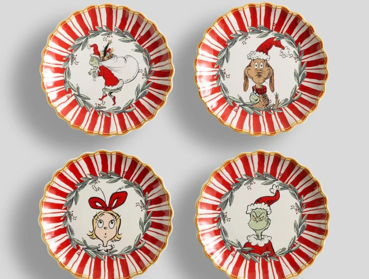 The Grinch™ Stoneware Appetizer Plates - Mixed Set of 4