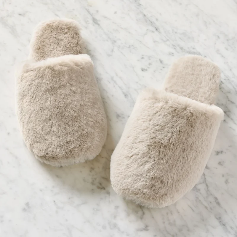 Double Sided Faux Fur Slippers