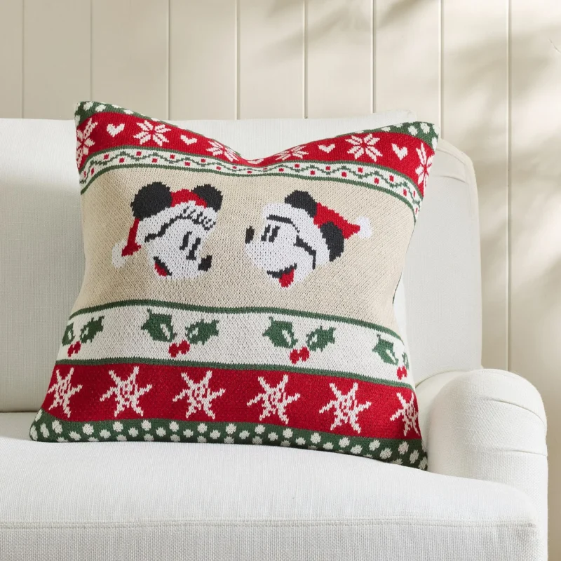 Disney Mickey Mouse and Friends Fair Isle Pillow Cover