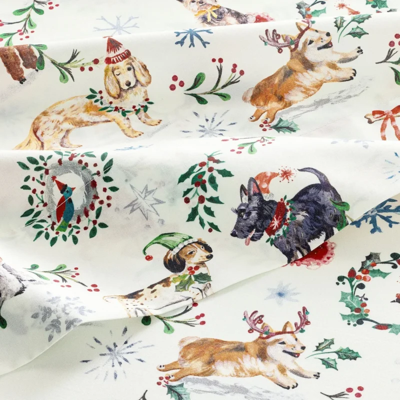 Christmas Dog Printed Sheet Set