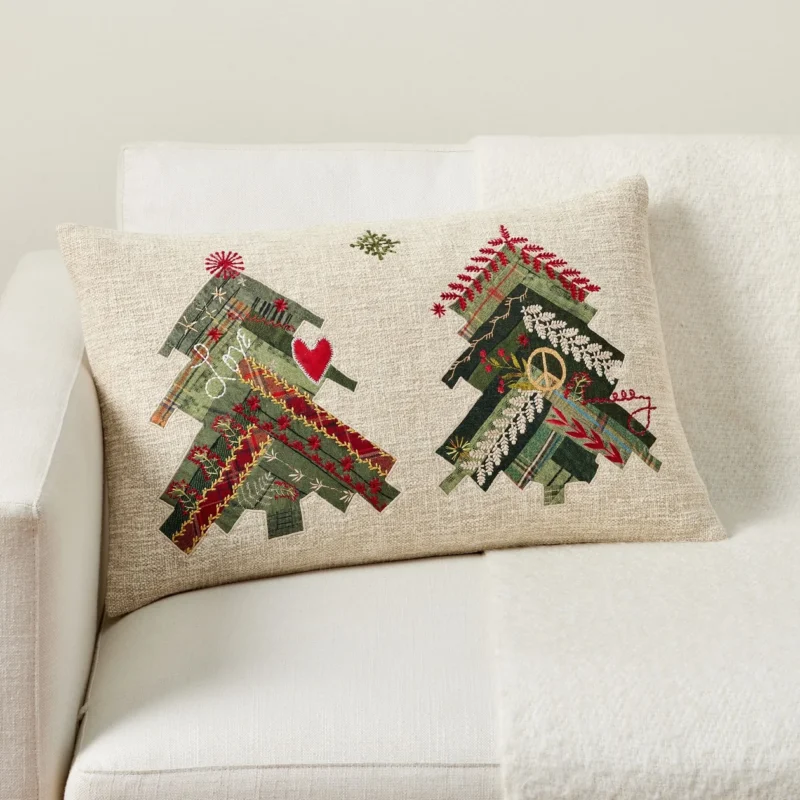 Dream Patchwork Tree Lumbar Pillow Cover