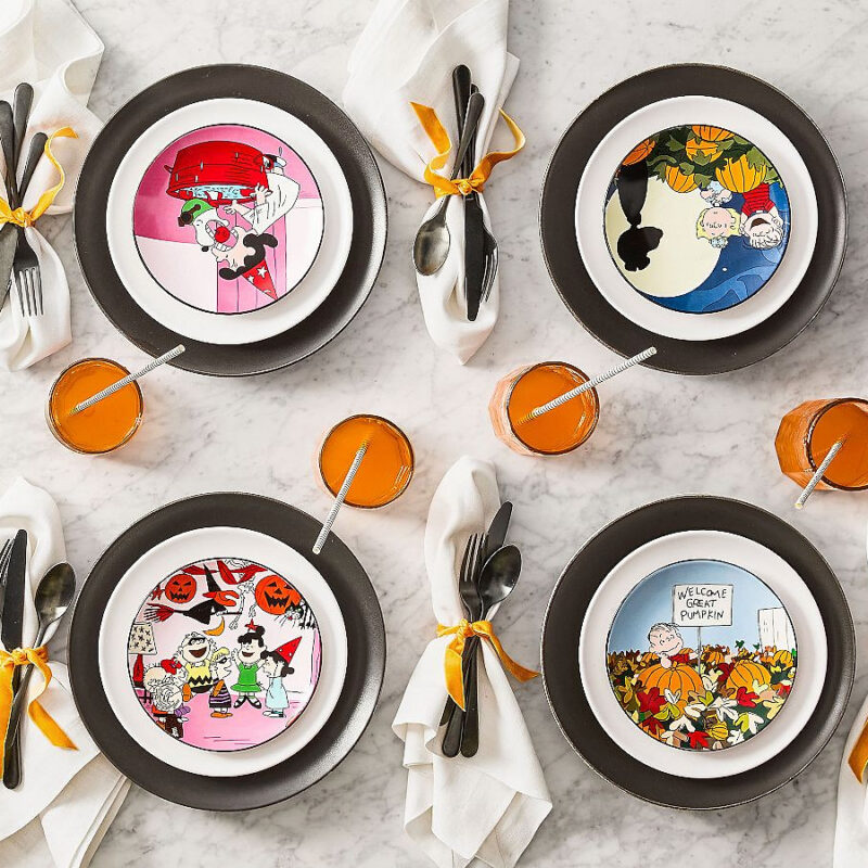 Peanuts™ Great Pumpkin Stoneware Appetizer Plates - Mixed Set of 4