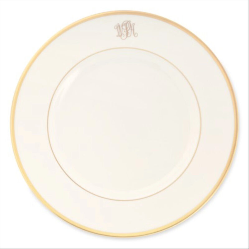 Williams Sonoma Pickard Signature Dinner Plate, Gold, Monogram