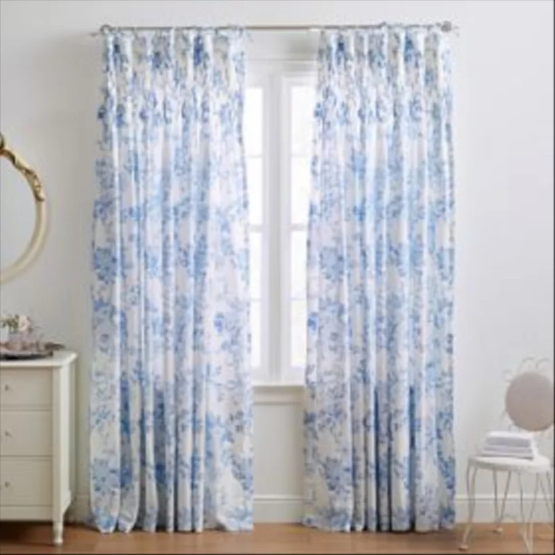 LoveShackFancy Garden Damask Smocked Light-Filtering Curtai