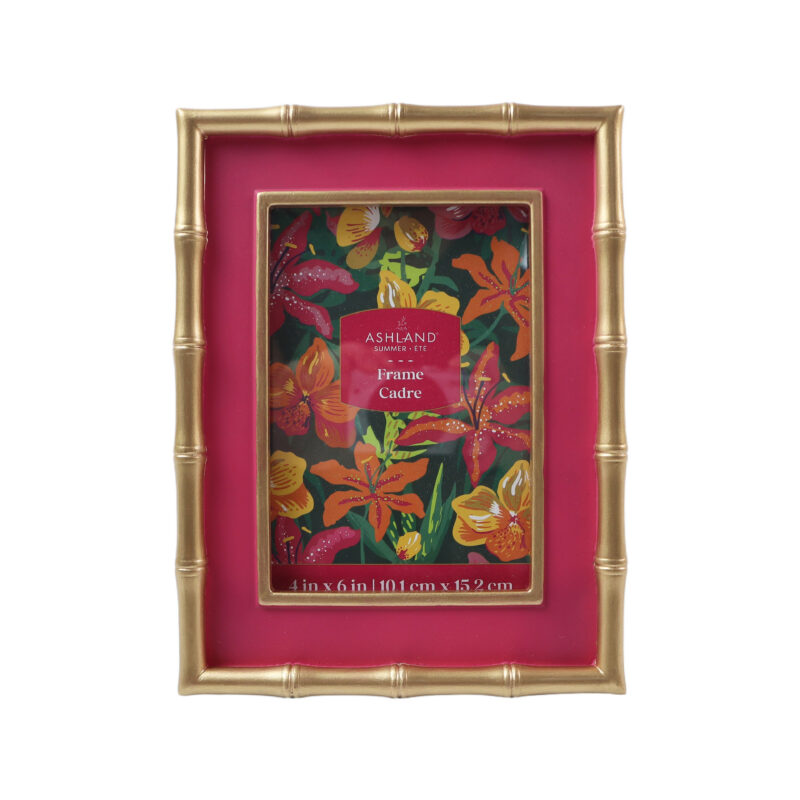 Pink & Gold Bamboo-Edge Tabletop Frame by Ashlandu00ae, Size: 4" x 6" | Michaels