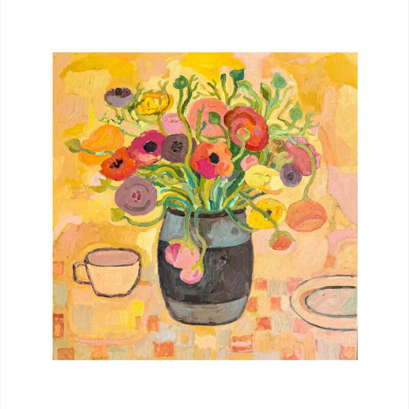 Serena & Lily Pink Cup with Flowers by Lynne Hamontree