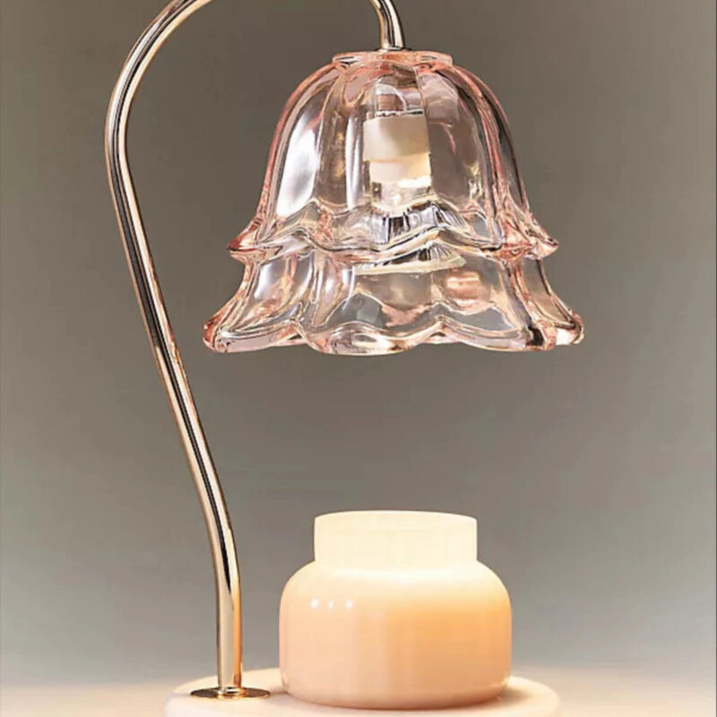 Pink Glass Candle Warmer Lamp