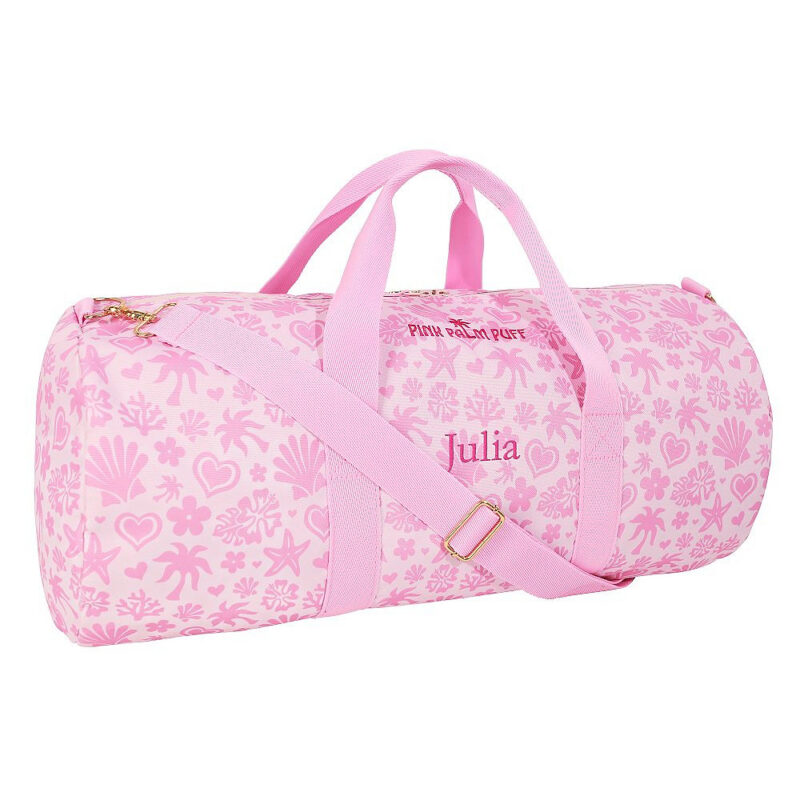 Pink Palm Puff Classic Duffle, Pink