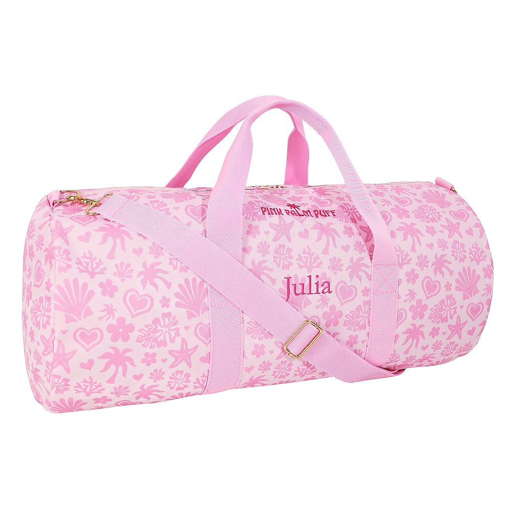 Pink Palm Puff Classic Duffle, Pink