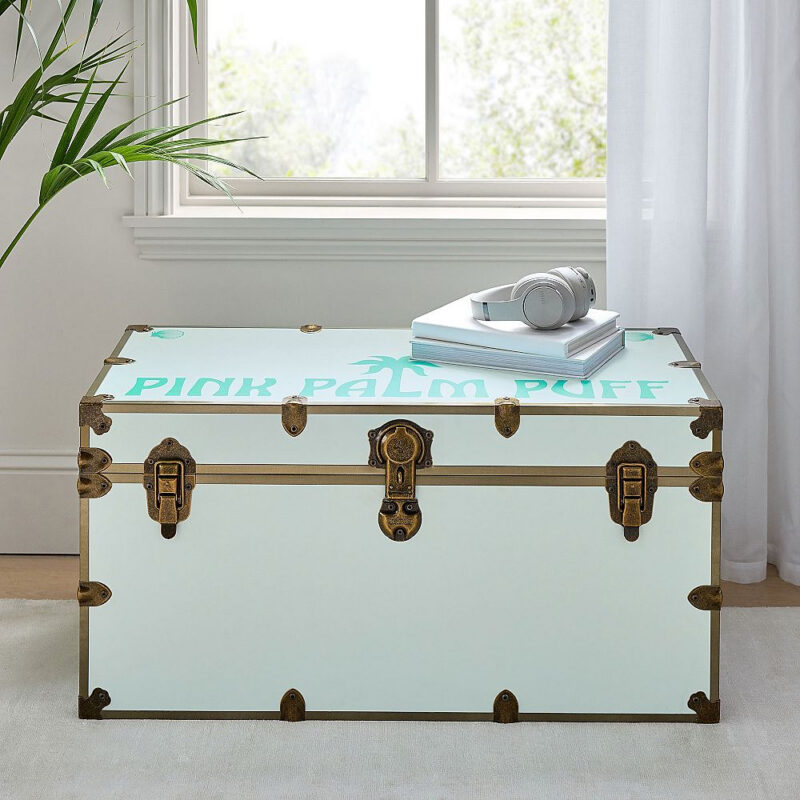 Pink Palm Puff XXL Dorm Trunk (36")