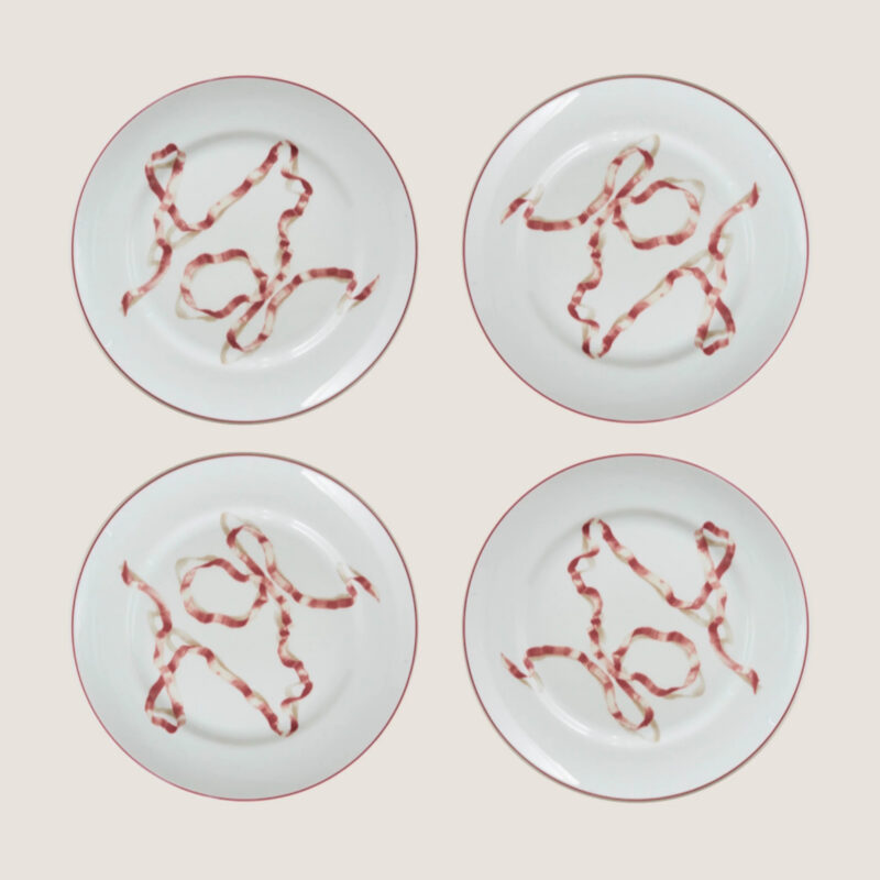 Pink Ribbon Dinner Plates (Set of 4)