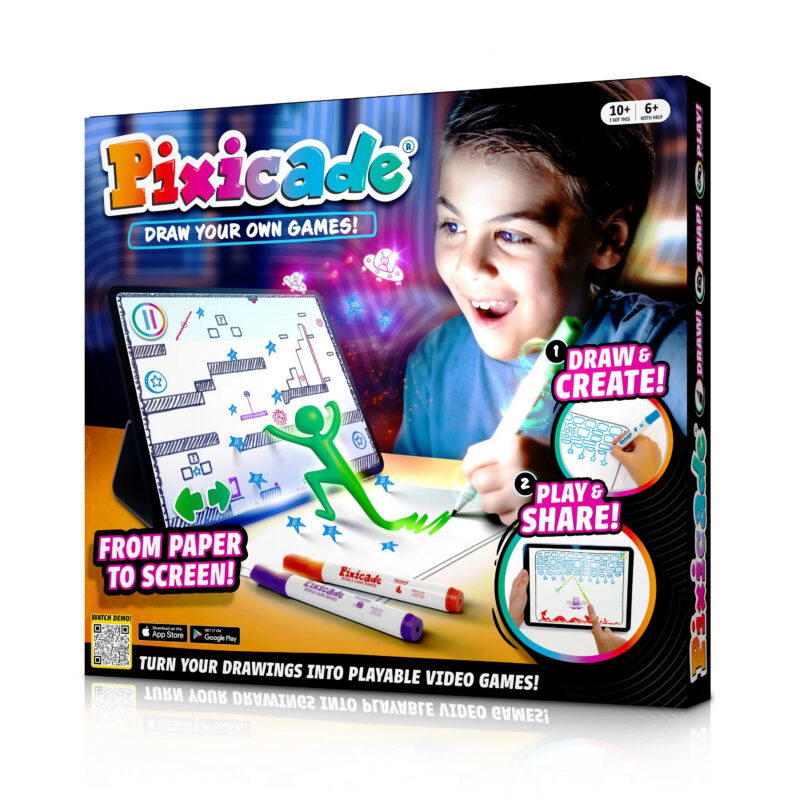 Pixicade Draw Your Own Video Game Creator Kit for Kids Ages 6+ – Turn Hand-Drawn Art into Playa...