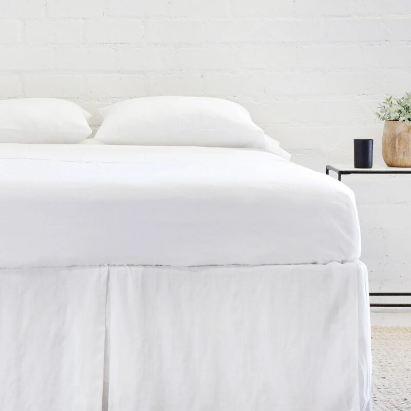Pleated Linen Bed Skirt by Pom Pom at Home