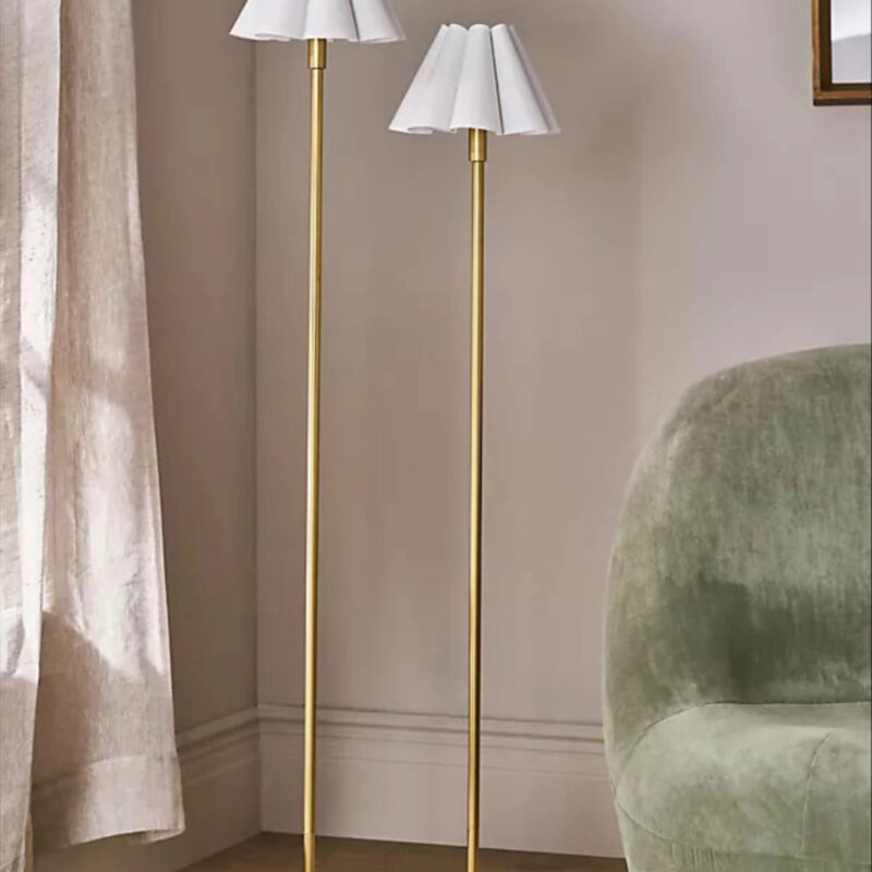 Polly Scalloped Shaded Metal Floor Lamp