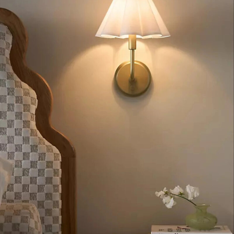 Polly Scalloped Shaded Metal Sconce Wall Light