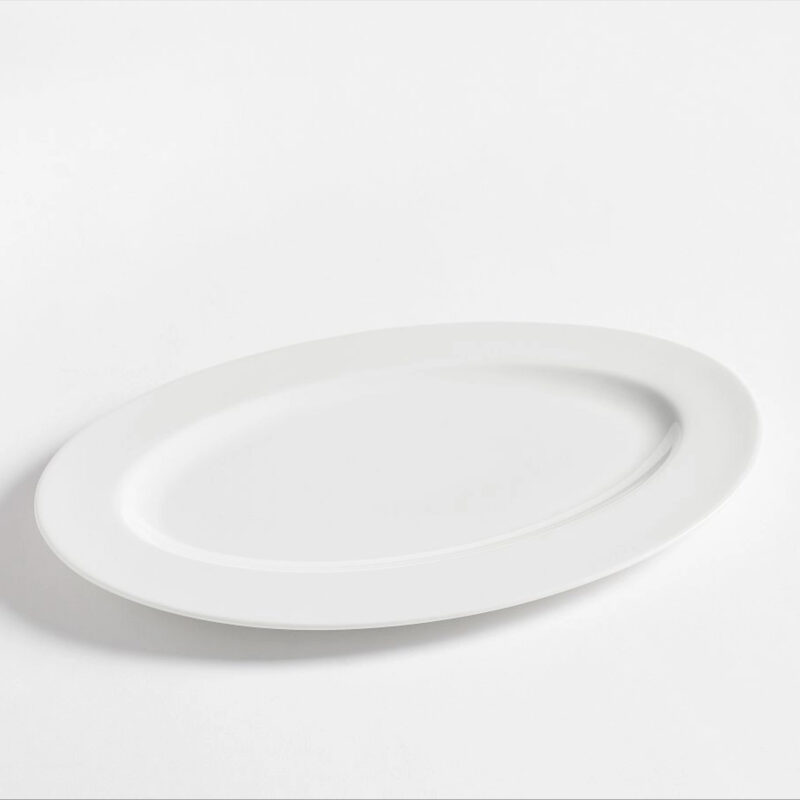 Porcelain Oval Serving Platter - White