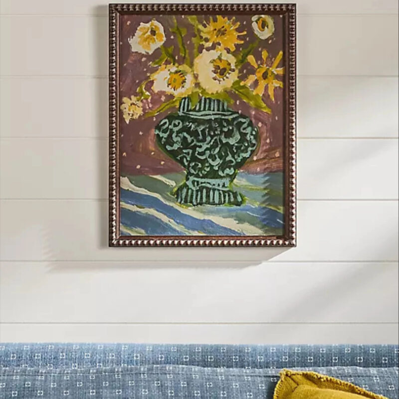 Anthropologie Potted Florals in Purple Wall Art