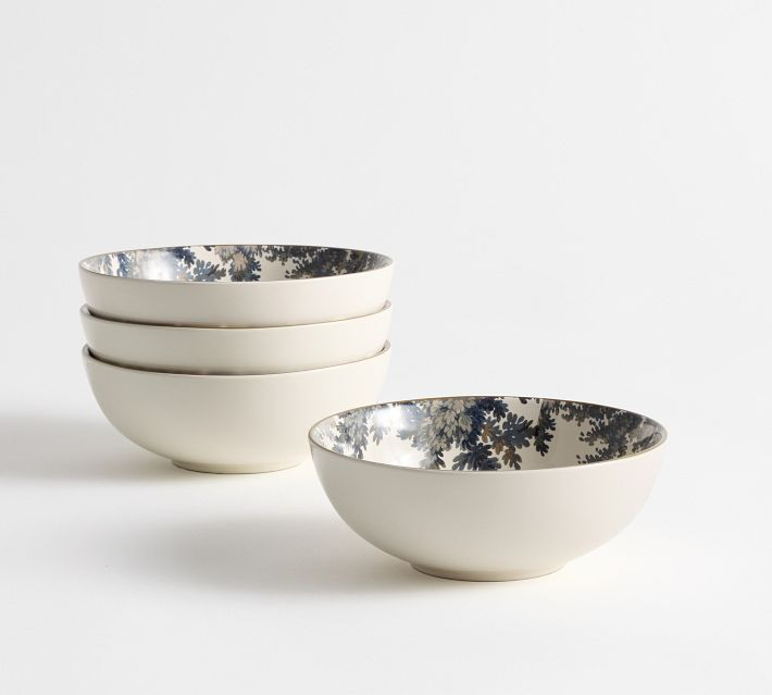Pottery Barn Kravet Folly Scenic Stoneware Cereal Bowls - Set of 4
