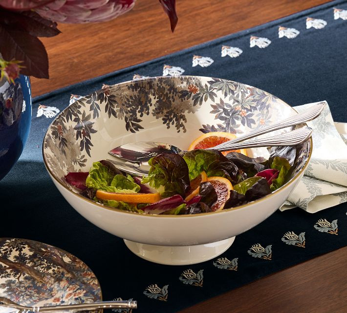 Pottery Barn Kravet Folly Scenic Stoneware Serving Bowl