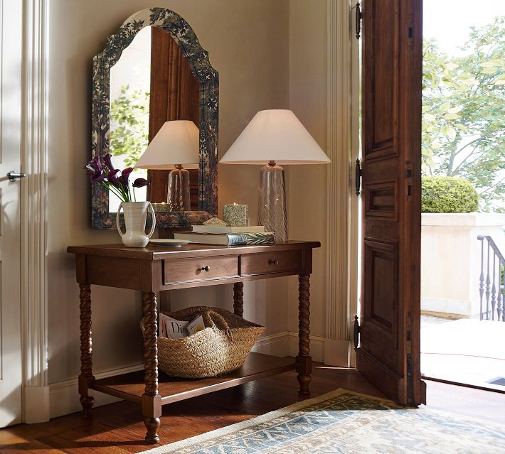 Pottery Barn Kravet Folly Scenic Upholstered Mirror