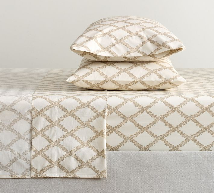 Pottery Barn Kravet Woodland Scroll Sheet Set