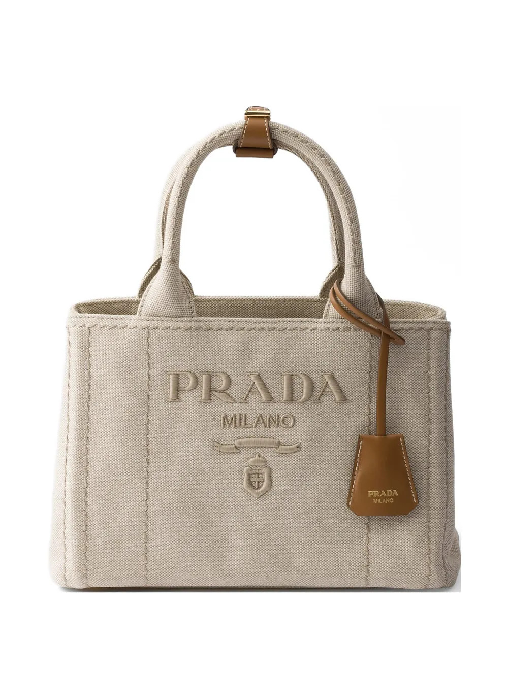 Prada Jardini Re Small Cotton Canvas Bag | Neutrals | FARFETCH