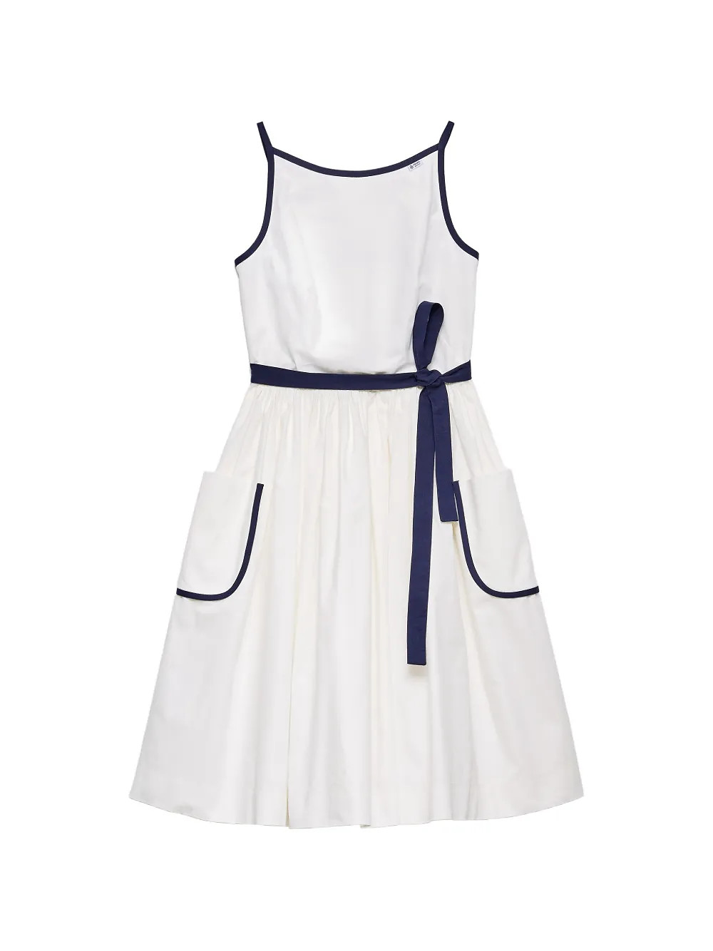 Prada Slubbed Toile Dress | White | FARFETCH