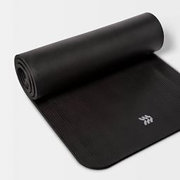 Premium Fitness Yoga Mat 15mm Black - All In Motion™: Nitrile Butadiene Rubber, Solid Pattern