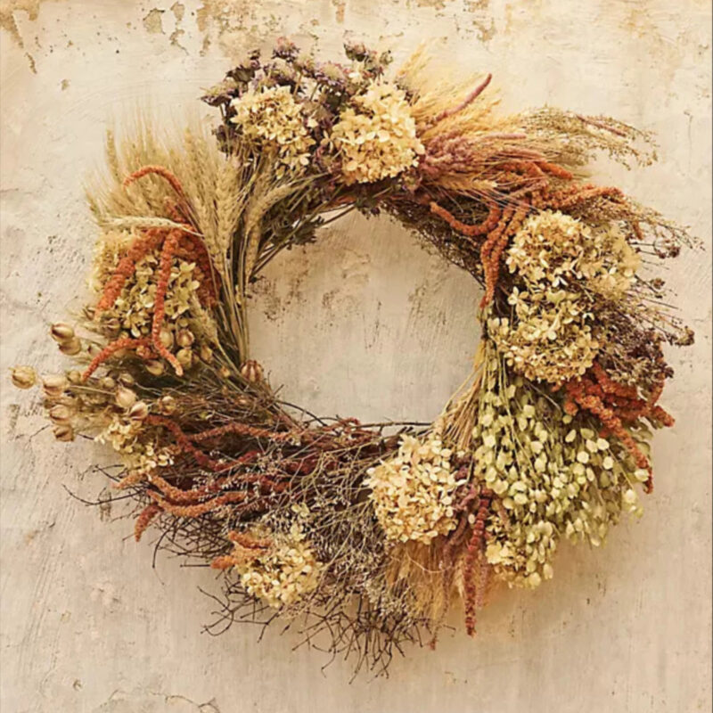 Preserved Hydrangea Garden Wreath at Terrain