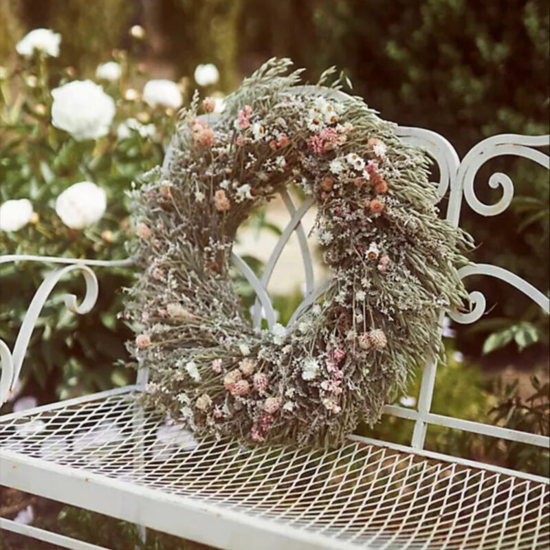 Preserved Pink Posey Wreath