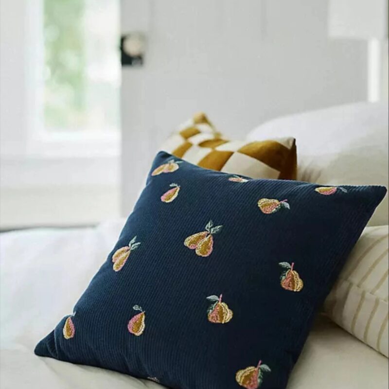 Price Velvet Corduroy Embroidered Icon Pillow