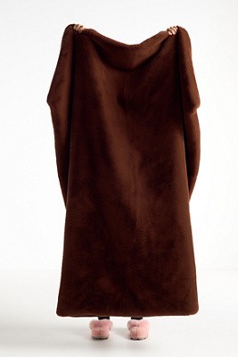 Anthropologie Sophie Faux Fur Throw Blanket