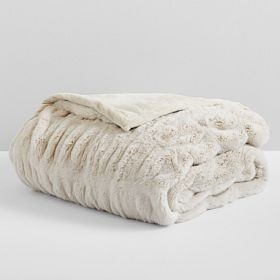 Pottery Barn Ruched Recycled Faux-Fur Throw