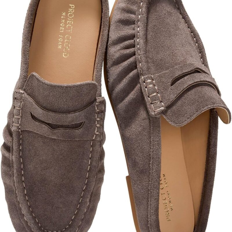 Project Cloud 100% Genuine Leather Penny Loafers for Women Mule