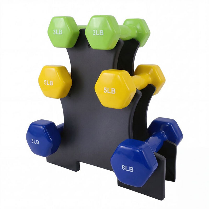 PVC Coated Dumbbell Set, Hex Anti-Roll Home Gym Weights for Women & Men, Space Saving Strength Tr...