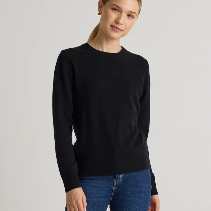 Quince | The Cashmere Crewneck in Charcoal | 100% Grade A Cashmere Sweater - Size Large