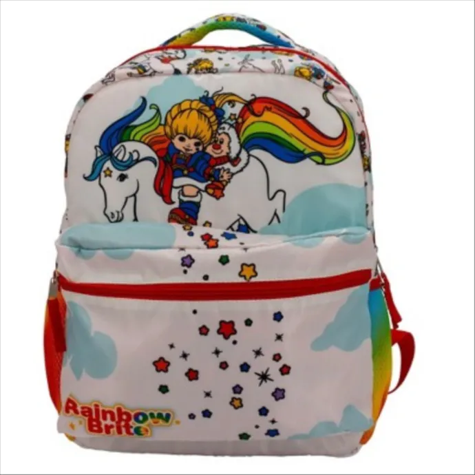 Rainbow Brite Backpack for Girls, 16 x 12 x 5 inch School Bag with Laptop Pocket