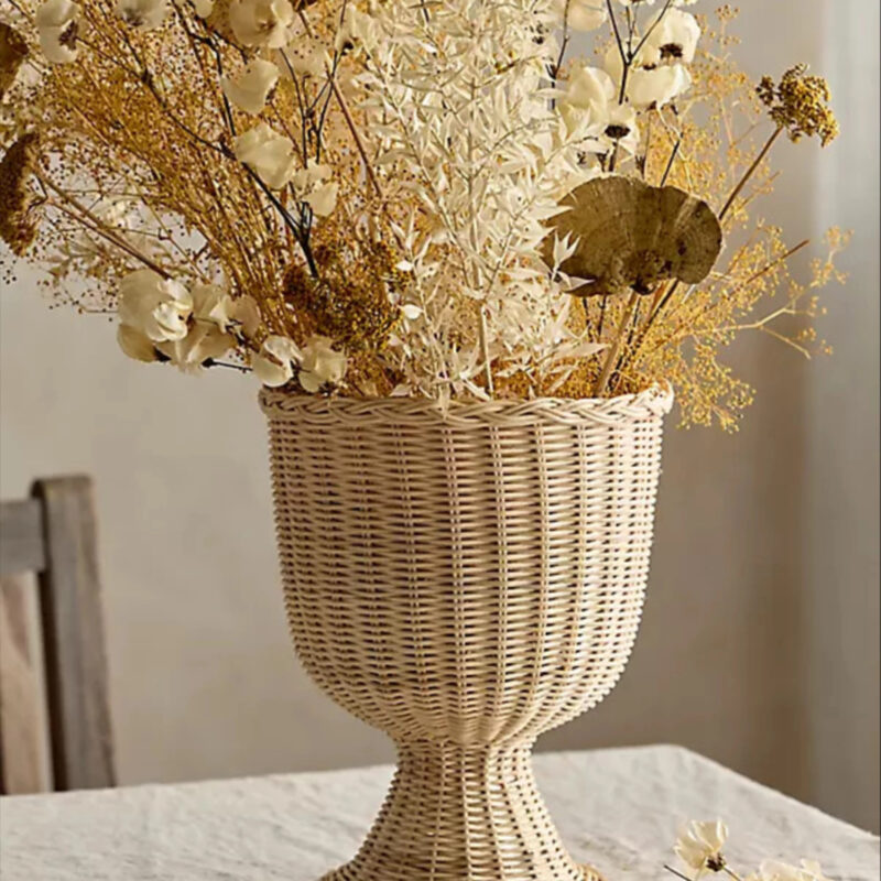 Rattan Urn Vase in Beige, Size: Medium at Terrain