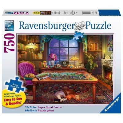 Ravensburger Cozy Puzzler's Place Large Format Jigsaw Puzzle - 750pc: Fine Motor Skills, Americana Theme