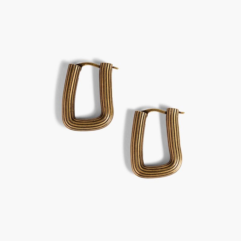 Santa Fe Rectangular Earrings in Antique Gold – KHAITE