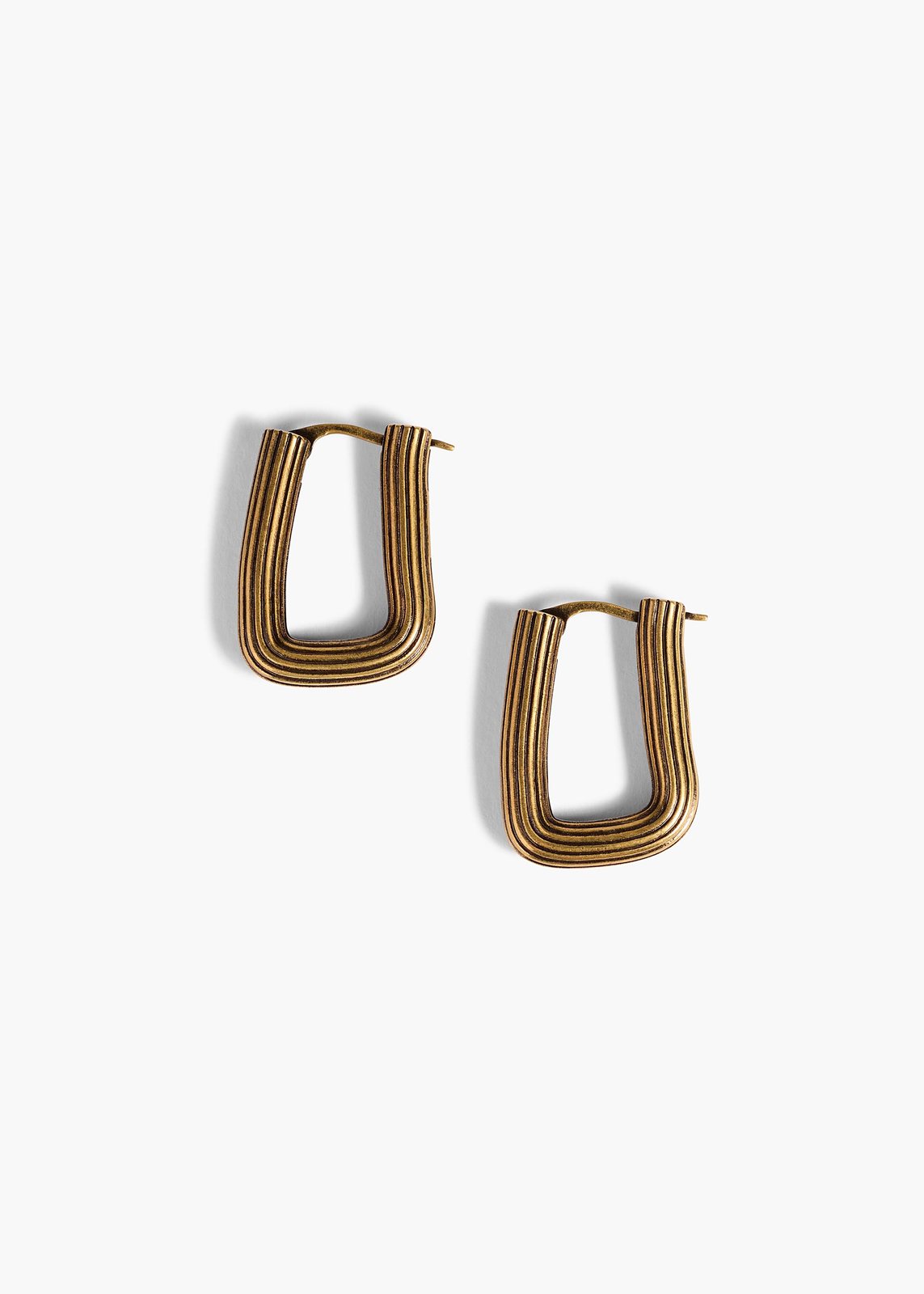 Santa Fe Rectangular Earrings in Antique Gold – KHAITE