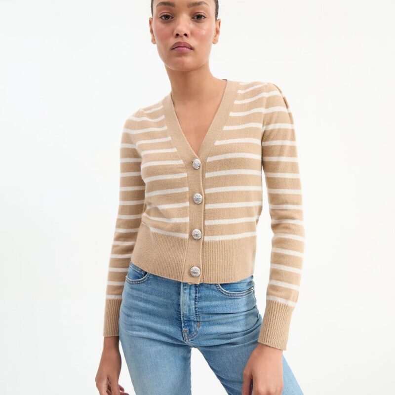 Solene Striped Cashmere Cardigan – Veronica Beard