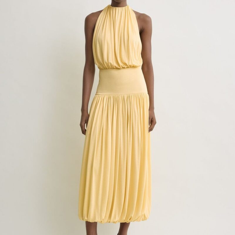 Soft gathered dress champagne – Toteme - INT