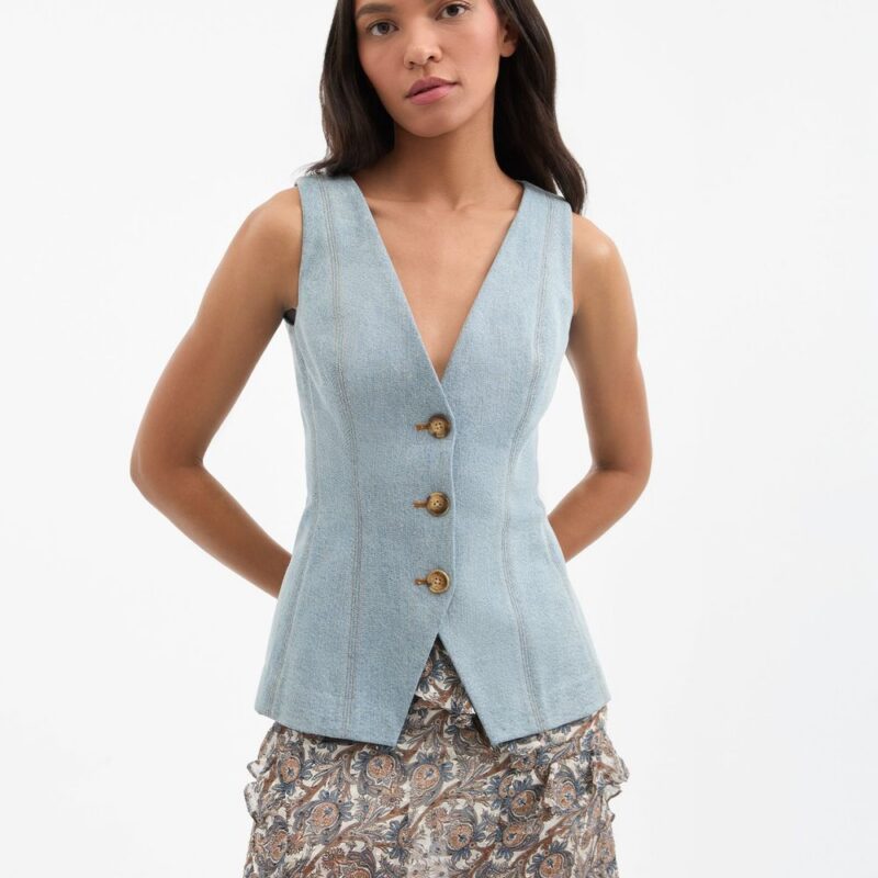 Avalina Denim Vest – Veronica Beard