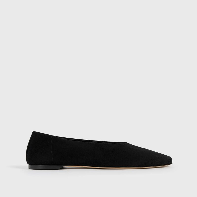 Slip suede ballerinas black – Toteme - INT