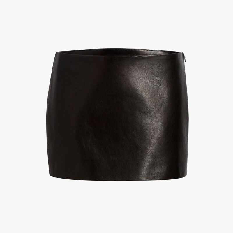 Jett Skirt in Black Leather – KHAITE