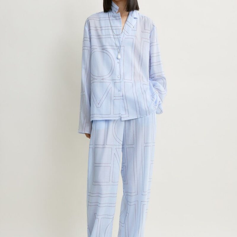 Monogram cotton-blend pj top sky – Toteme - INT