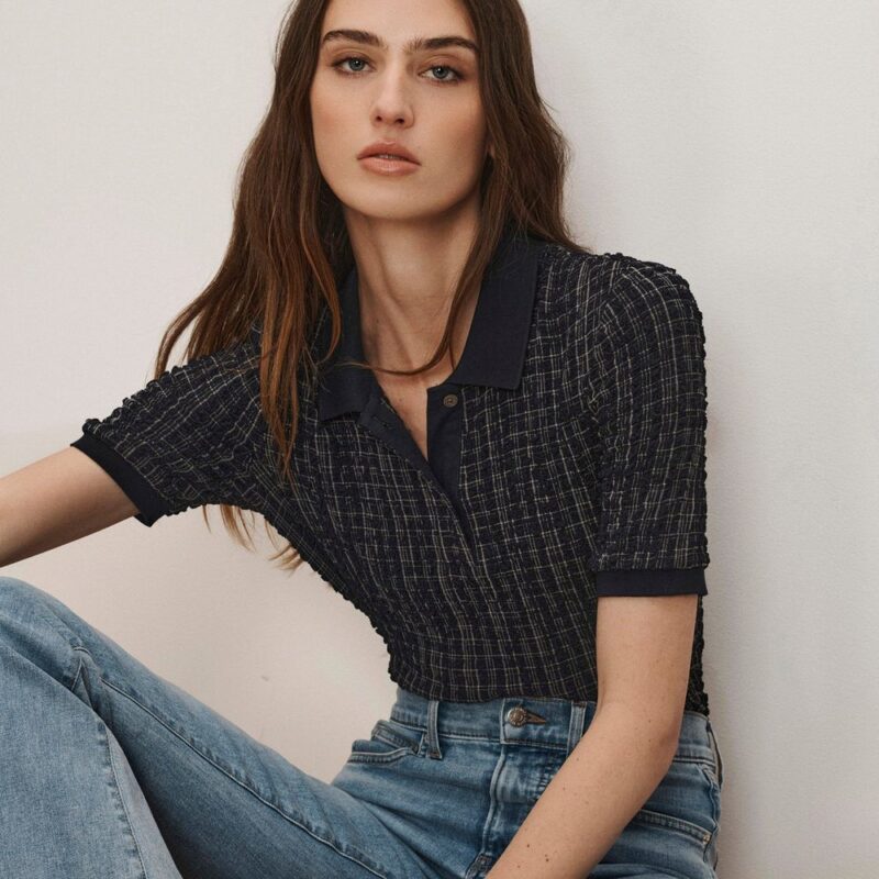 Benedetta Plaid Polo Shirt – Veronica Beard