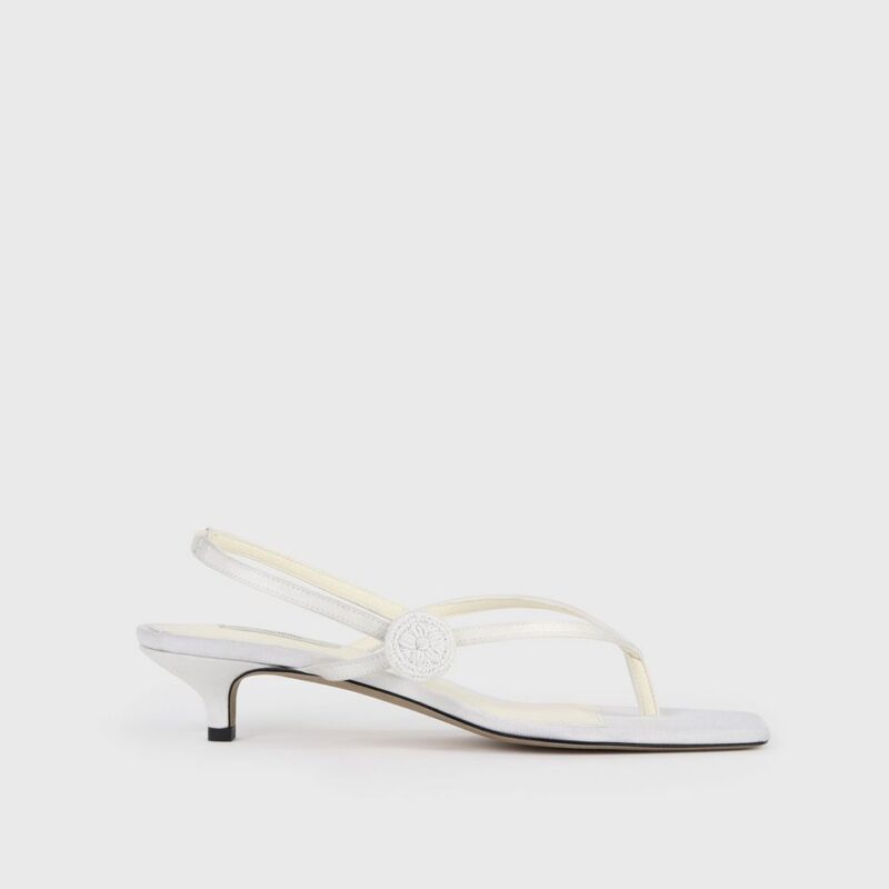 Slingback satin flip flops ecru – Toteme - INT