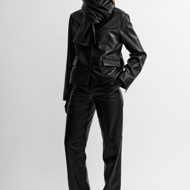 Short leather blazer black – Toteme - INT